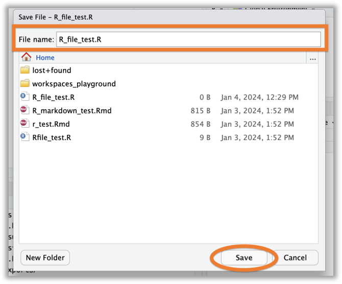 A screenshot of the Save File popup