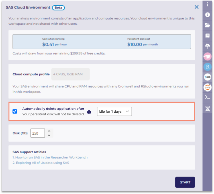 How to run SAS in the Researcher Workbench – User Support