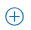 Blue line circle with blue plus sign centered in the circle