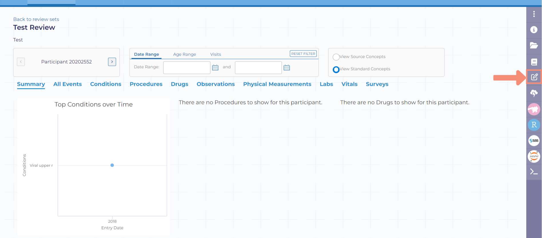After clicking the white notepad with a pencil icon on the right navigation bar, a panel will appear.